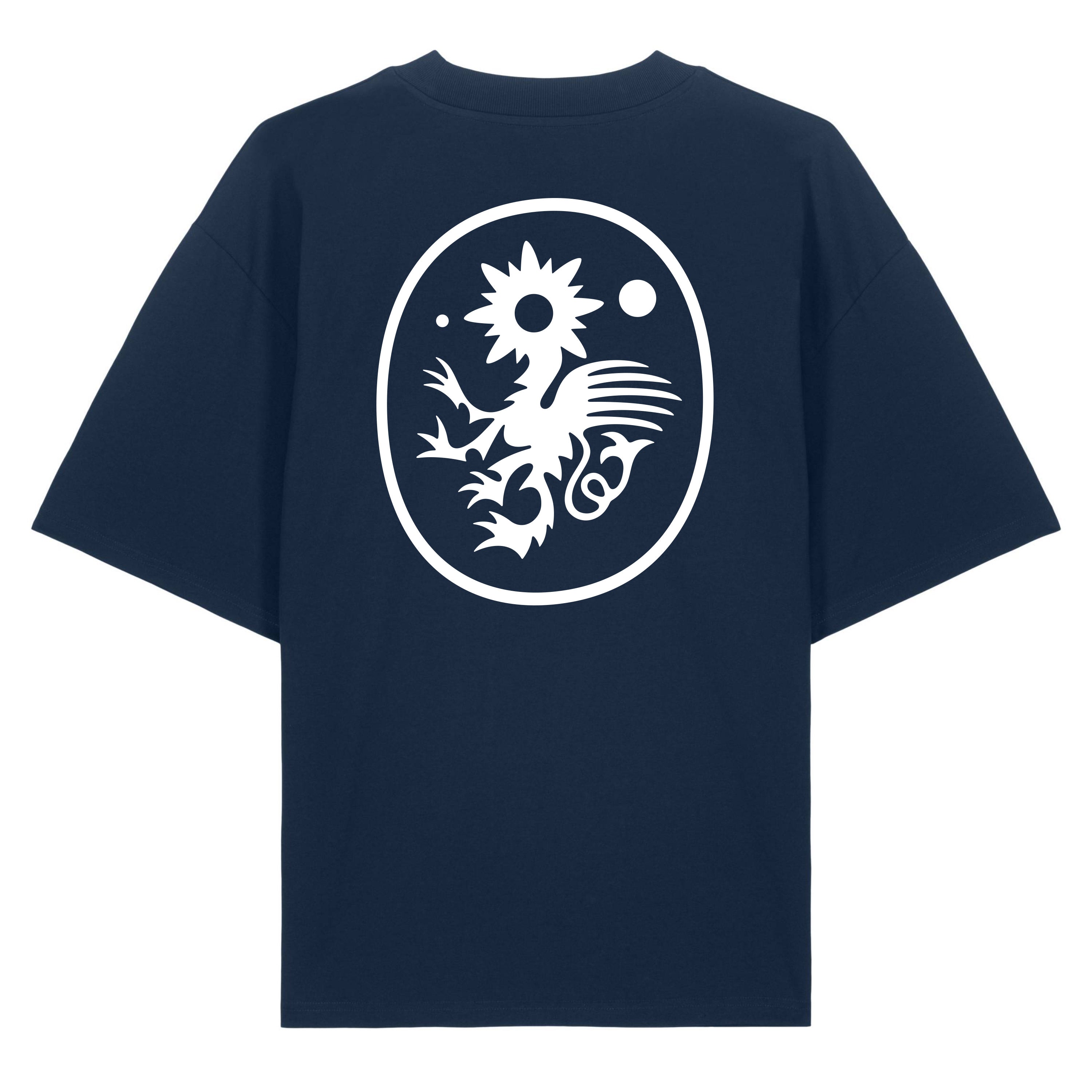 VG+ Mid Evil Logo Tee, Dark Blue