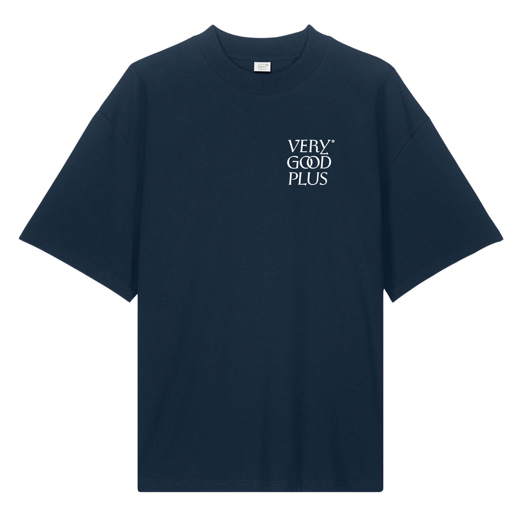 VG+ Mid Evil Logo Tee 2, Dark Blue